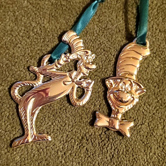 Dr Suess Cat in the Hat Silver Plate Ornaments - Picture 1 of 5